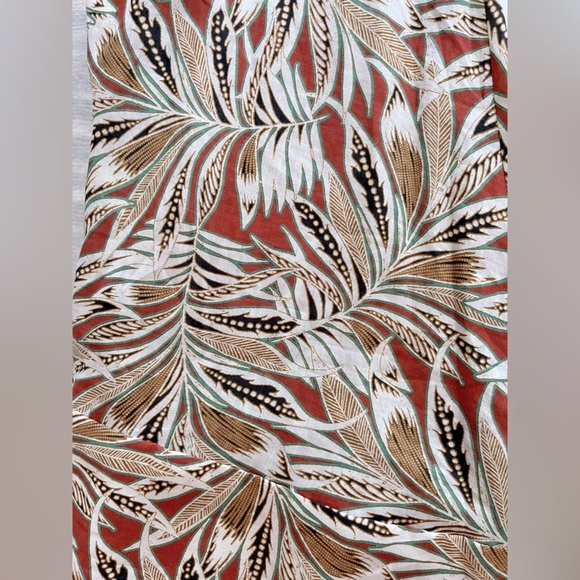 Alexis Terracotta Palm Print Linen Pants - Picture 3 of 6